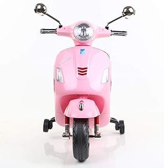 Vespa 12v Battery Operated Rechargeable Ride On Scooter for Girls || 1 to 6 Years Kids Scooty (Pink)