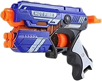 Toy Cloud Sharp Soft Blaster Manual Soft Bullet Shooting Gun Toy with 10 Soft Foam Bullets|Safe and Long Range Shooting Toy Gun for Boys 10 Years|Multicolor