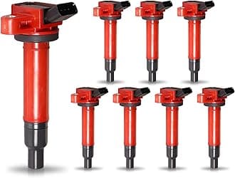 ENA Red 8 Ignition Coil V8 4.3 4.7 2000 2001 2002 2003 2004 205 2006 2007 2008 2009 Compatible with Toyota Lexus Tundra Sequoia Land Cruiser 4Runner LX470 GX470 GS430 LS430 SC430 Coils for UF230 UF493