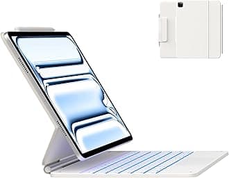 Keyboard Case for iPad Pro 13-inch (M5 2025 / M4 2024), Magic Keyboard with 11 Colors Backlight, Keyboard Case with Pencil Holder, Multi-Touch Trackpad, Easy-Set Magnetic Stand, White