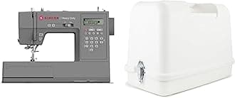 SINGER HD6700C Electronic Heavy Duty Sewing Machine with 411 Stitch Applications + SINGER Universal Hard Carrying Case for Most Free-Arm Portable Sewing Machines, Machine Protection & Easy Storage