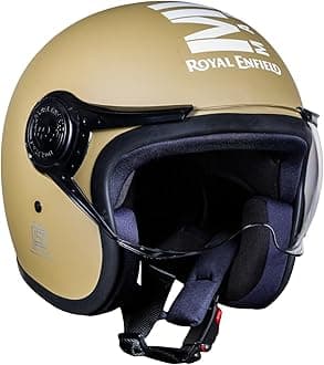 Open Face MLG Riding Helmet with Clear Visor Matt Desert Storm, Size: M( 57-58Cm) Impact Protection, Excellent Scratch Resistance, Anti-Microbial Fabric