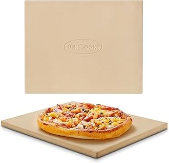 – Unicook Pizza Stone, Cordierite Baking Stone for Oven and BBQ, Grilling Pizza Plate, Ideal for Making Bread, Cookies and More, Thermal Shock Resistant, Durable and Safe, Rectangular, 38 x 30 cm
