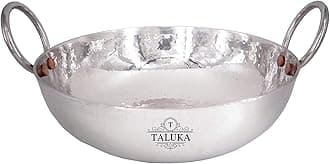 Taluka Stainless Steel 2500ML/2.5 Litre Hammered Triply Induction Compatible Kadai/Wok/kadhai Heavy Guage Cookware 30 CM 1650 Gram
