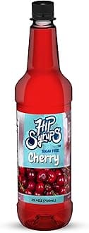 Hip Syrups - Cherry Sugar Free Simple Syrup Designed for Water Flavor, Bubble Tea, Boba Tea, Cocktails, Sugar Free