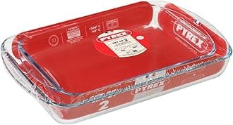 Pyrex Essentials Rectangular Roaster Set of 2 (3.7L+2.6L) – Versatile and Durable Kitchen Essential
