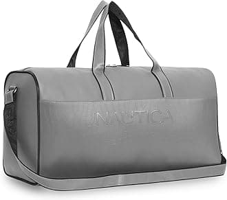 Nautica Unisex PU Duffle Bag for Travel | Stylish Leatherette Cabin Luggage | Compact, Comfortable & Spacious Hand Duffel Bag for Weekend Trips, Gym & Office | Suitable for Men and Women | Grey