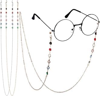 Frienda 2 Pcs Pearl Eyeglass Chains Women Beaded Glasses Straps Sunglasses Lanyard Eyewear Chain Holder Reading Eyeglasses