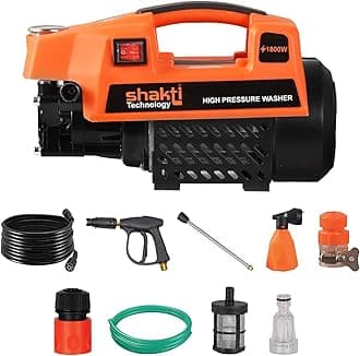 Shakti Technology S3 High Pressure Car Washer Machine 1800 Watts and Pressure 120 Bar for Cleaning Car Bike & Home (S3)