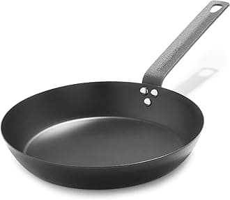Merten & Storck Pre-Seasoned Carbon Steel Induction 26cm Frying Pan Skillet, Oven Safe, Black