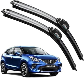 CARNYX Frameless Windshield Wiper Blades, Front Car Wipers Set of 2, Noise-Free, Durable Performance Compatible with (Baleno (2015-Till Date) (D-21,P-18))