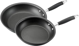 Anolon Advanced Hard Anodized Nonstick Frying Pan Set / Skillet Set - 10 Inch and 12 Inch, Gray