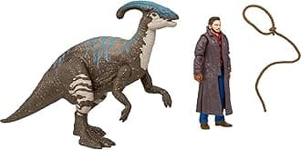 Jurassic World Dominion Human & Dino Pack Cowboy Owen & Juvenile Parasaurolophus, Authentic Action Figures, Movable Joints, Ages 4 Year & Up