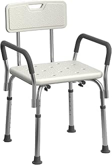 Medline Shower Chair Bath Seat with Padded Armrests and Back,350lbs