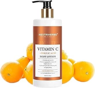 Neutriherbs Body Lotion for Women Dry Skin with Vitamin C + Ferulic Acid Natural Body Lotion Moisturizes and Nourishes for All Skin Types 13.52 Fl Oz Pump Bottle
