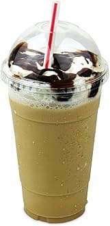 Fit Meal Prep [50 Pack Bpa Free Plastic Cup With Dome Lid For Iced Cold Drink Tea Smoothie Juice Bubble Boba Frappucino, Disposable, Extra Large Size 24 OZ Clear