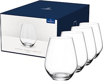 Villeroy & Boch – Ovid Water Glass Set 4 Pieces 420 ml, Dishwasher Safe, Cold Drink Glasses, Juice Glasses, Drinkware, Crystal Glass