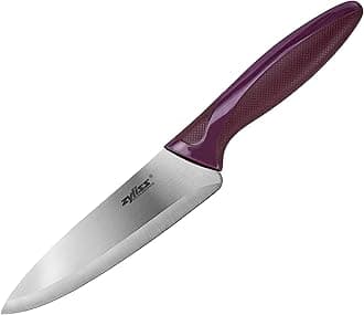 Zyliss Utility Knife with Sheath Cover - Precision Knife for Cutting & Slicing - Paring Knife for Meat, Fruits & Vegetables - Culinary Kitchen Knife - 5.5" Carbon Stainless Steel Blade - Purple
