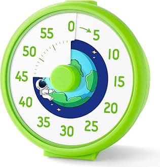 HIPPIH Visual Timer for Kids, Countdown Pomodoro Timer Clock for ADHD, 60 Minute Kitchen Timers for Cooking, Silent Timers for Classroom Study Supplies, Cute Time Management Tool for Home School Green