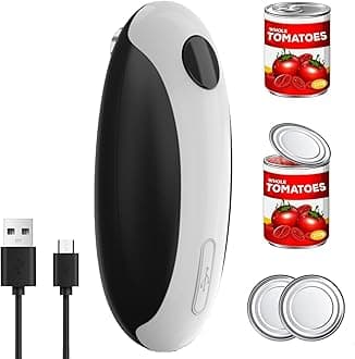 Electric Can Opener, Can Opener Electric Fits All Can Sizes, One Touch USB Rechargeable Electric Can Opener for Kitchen and Seniors with Arthritis, Chef, Automatic Can Opener, Portable Kitchen Gadgets
