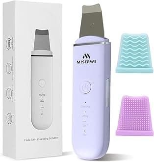 MISERWE Skin Scrubber Face Skin Spatula Facial Scrubber Spatula for Deep Cleansing Blackhead Remover Pore Cleaner with 4 Modes (Purple)
