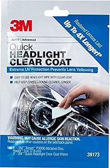 3M Quick Headlight Clear Coat, Cleans and Prevents Lens Yellowing, 39173, 1 Kit