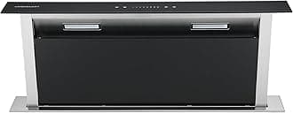 CDD905BK 90cm Downdraft Cooker Recirculating Chimney Hood Kitchen Island Extractor Fan, 4 Speed Touch Control with LED Light - in Black