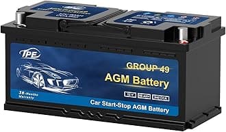 AGM Battery BCI Group 49, Maintenance Free 12V 90Ah, H8 Size, 160RC, 940CCA, Automotive Battery, Reliable Performance for Cars Lead-Acid