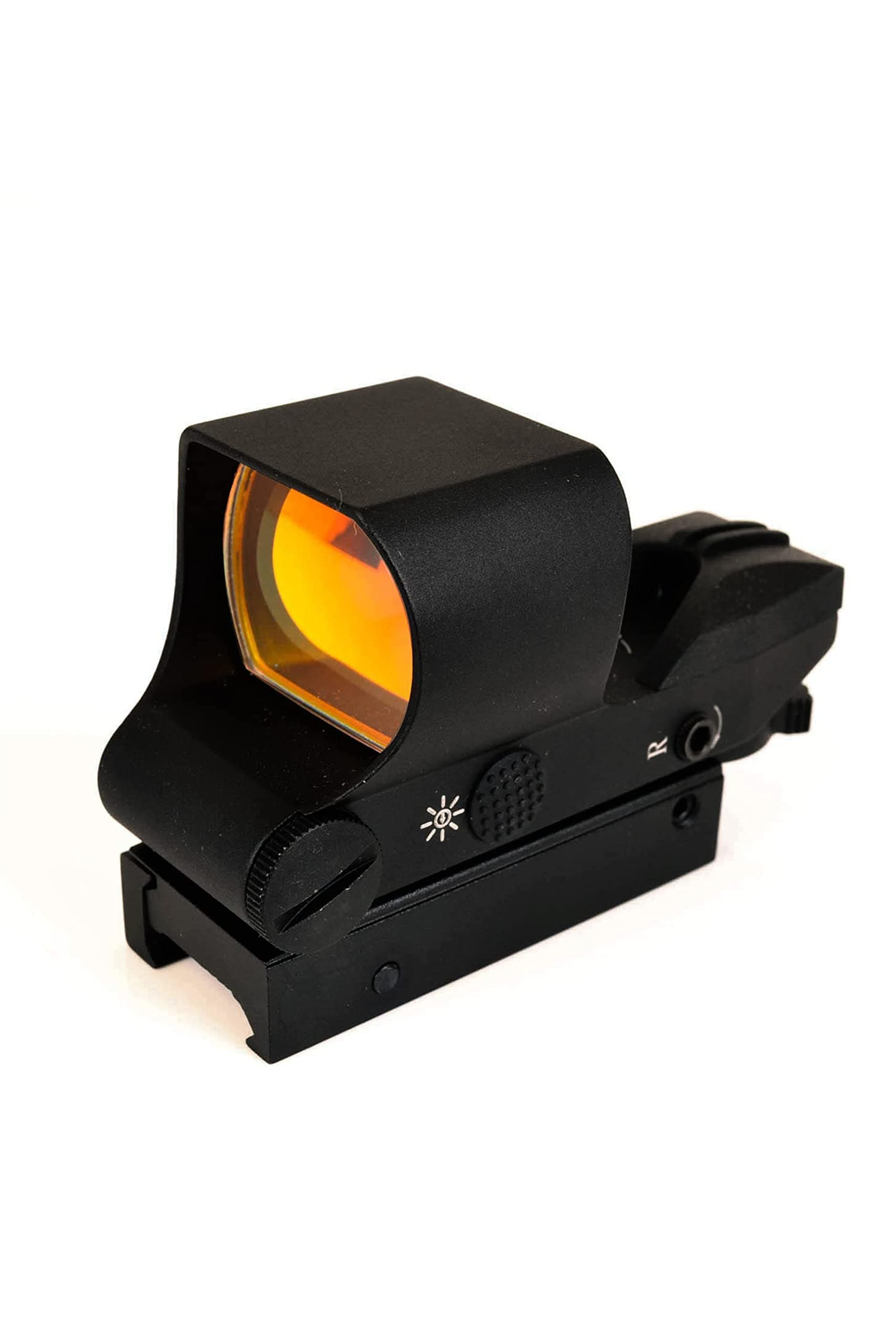 Reflex Sight - Select from 4 Reticles and 5 Brightness Settings - Engineered with All Aluminum - Wide Angle Lens with Sunshade - Designed to Mount to Standard Picatinny Rail