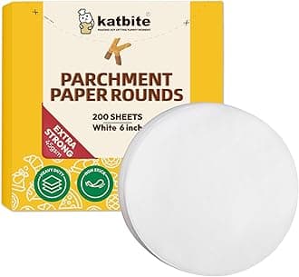 Katbite Heavy Duty Greaseproof Paper Sheets,200pcs 6 Inch Baking Paper Rounds Non Stick Baking Parchement Paper,Used for Cake Cooking,Patty Separating
