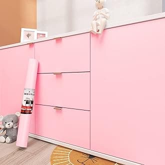Decotalk Pink Wallpaper Peel and Stick 17.7"x200", Pink Contact Paper for Cabinets, Removable Wallpaper for Bedroom Solid Color Wall Paper for Girls Room Decorative SolidPink Vinyl Wrap Self Adhesive