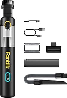Slim V8 Mate Cordless Car Vacuum Suction Power 12000Pa, Portable Mini Vacuum with Flexible Hose and Pet Brush, Type-C Charge, Portable for Car, Office Desk, Keyboards, Black