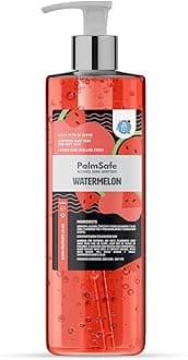 Watermelon 500ml Anti Bacterial Premium Hand Sanitiser Pump Bottle Quick Drying Non Sticky Extra Moisturising Kills 99.9% of Viruses and Bacteria