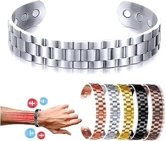 Biancat ProstaPower Magnetic Copper Band,Magnetic Copper Prostate Band,Adjustable Length Prostapower Magnetic Band,Magnetic Bracelet for Men Restore Erectile Confidence & Regain Vitality (Silver)