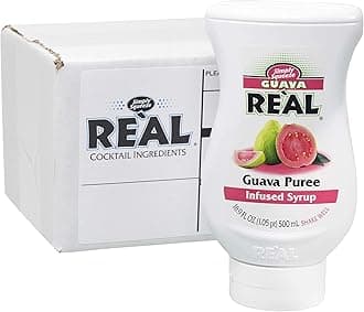 Re’al Syrup | Guava Puree Infused Fruit Syrup | Made with Real Guava | 500ml | Natural Ingredients| Cocktails, Baking, Smoothies, Mixing Drinks, Desserts, Cooking