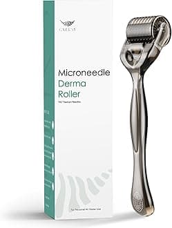 Derma Roller 0.25mm Titanium, 192 Micro Needle Roller - Beard Face Dermal Roller (Crystal Black)