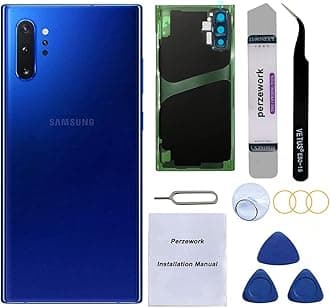 Rear Back Glass Replacement for Samsung Galaxy Note 10 6.3 inches with Reparing Toolkit and Pre-Installed Adhesive (Aura Blue)