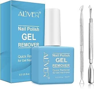 Gel Nail Polish Remover, Nail Polish Remover for Gel Nails, Quick & Easy Polish Remover, Ultra-Powerful Professional Nail Polish Remover (with 1Pcs Cuticle Pusher and Nail Polish Scraper)