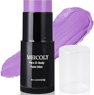 Light Purple Face Body Paint Stick(1.06 Oz),Cream Lavender Periwinkle Body Paint ,Sweatproof Waterproof Purple Eye Black for Sports,Violet Lilac Face Paint for Halloween SFX Ursula Cosplay