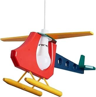 MiniSun | Children's 3D Helicopter Ceiling Light Shade | Children's Lighting, Home Décor & Improvement Essential | 400mm Shade Width