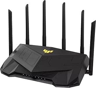 ASUS TUF Gaming AX6000 Dual Band WiFi 6 Extendable Gaming Router, Dual 2.5G Ports, Mobile Game Mode, Port Forwarding, Subscription-free Network Security, Instant Guard, AiMesh Compatible