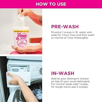 Pink Stuff - The Miracle Laundry Oxi Stain Remover Powder for Whites - 1kg