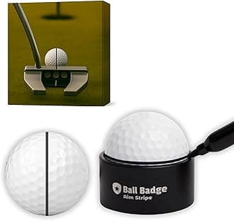 Ball Badge Aim Stripe - 360 Degree Golf Ball Line Marker Kit with Golf Bag Attachment for Perfect Alignment and Precision Putting - Includes Golf Ball Marker Stencil and Accessories