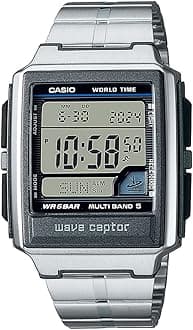 Casio Men's Digital Quartz Watch with Stainless Steel Strap WV-59RD-1AEF