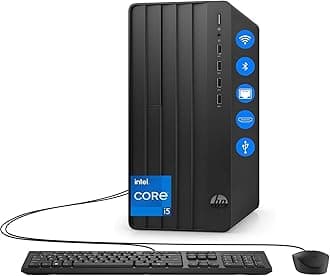 Desktop Computer Tower PC, Intel 6-Core i5-12500 Processor, 16GB DDR4 RAM, 1TB PCIe NVMe SSD, WiFi & Bluetooth, KB & Mouse, Windows 11 Home, for Home Office, Business & Student