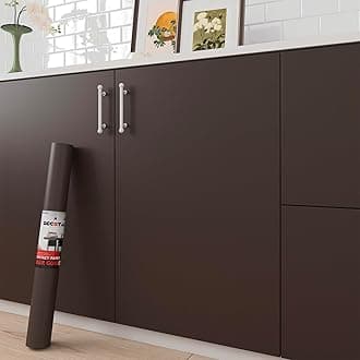 Dark Brown Contact Paper - Peel and Stick Wallpaper Self Adhesive Contact Paper for Cabinets Decorative 17.7"x120" Solid Brown Wallpaper for Bedroom Walls Removable Matte Vinyl Wrap