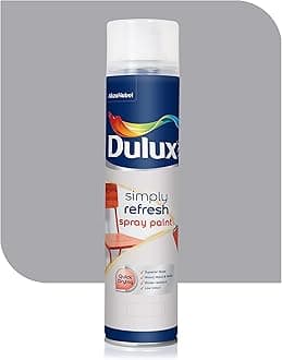 Dulux Simply Refresh Spray Paint | DIY, Quick Drying Gloss Finish for Metal, Wooden Furniture, Plastic, Walls, Cars & Bikes – 400ML (Silver)