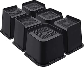 Bed Risers 5 Inch Heavy Duty, Furniture Risers for Bed Desk Table Sofa Couch,Oversized Bed Lifts Risers,Support up to 5000 Lbs(6 Pack Black)