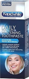 Rapid White Daily White Toothpaste 100ml | Fast-Acting and Long Lasting for Stubborn Stain Removal | Intense Mint Flavour for Lasting Freshness | Contains Fluoride to Protect Against Tooth Decay