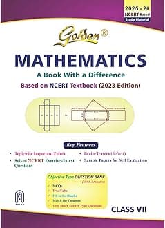 Golden Mathematics: Based on NEW NCERT for Class - 7 (For 2025 Final Exams, includes Objective Type Question Bank) Paperback – 1 March 2025